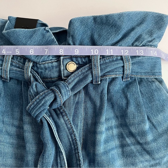 BLANKNYC High Waist Paperbag Denim shorts size 27 self belt New - Picture 4 of 7